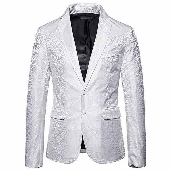 

men's suits & blazers male unique luxury costume tuxedo fit suit dress party wedding shows jackets slim mens men blazer, White;black