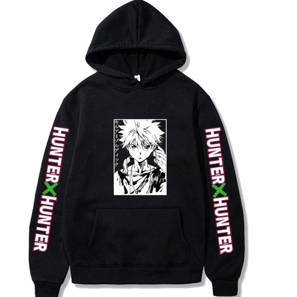 

men's hoodies & sweatshirts x killua zoldyck printing pullover loose, Black