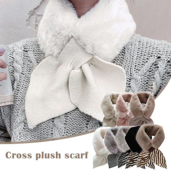 

scarves 2021 women's knitted scarf neckerchief women fashion thick warm plush neck collar for ladies nov99, Blue;gray