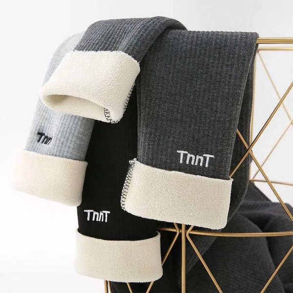 

women's leggings elastric high waist lamb thick women warm velvet skinny stretch pencil pants plus size cashmere casual winter trousers, Black