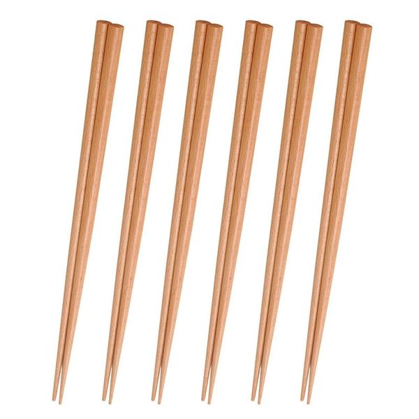 

6 pairs reusable chopsticks, natural wood eating chinese cooking chopsticks