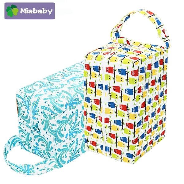 Miababy Yüksek Kapasiteli Bebek Pods Nappy Su Geçirmez Kullanımlık Yıkanabilir Islak Çanta Hızlı Kuru Bezi Bezi 210312