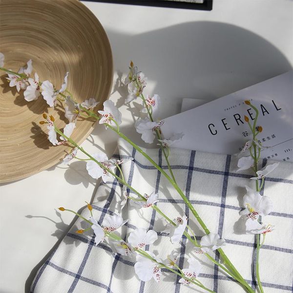 

decorative flowers & wreaths artificial 5 prongs dancing orchid simulation flower landing phalaenopsis home decoration deskbonsai crafts