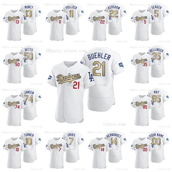 

50 mookie betts jersey womens 2021 white gold program 5 corey seager cody bellinger clayton kershaw justin turner walker buehler jerseys, Blue;black