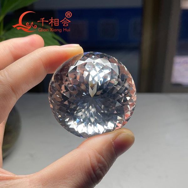 

other 50mm 641ct white color artfifical sapphire round l shape more cutting factes corundum gem stone for jewelry making