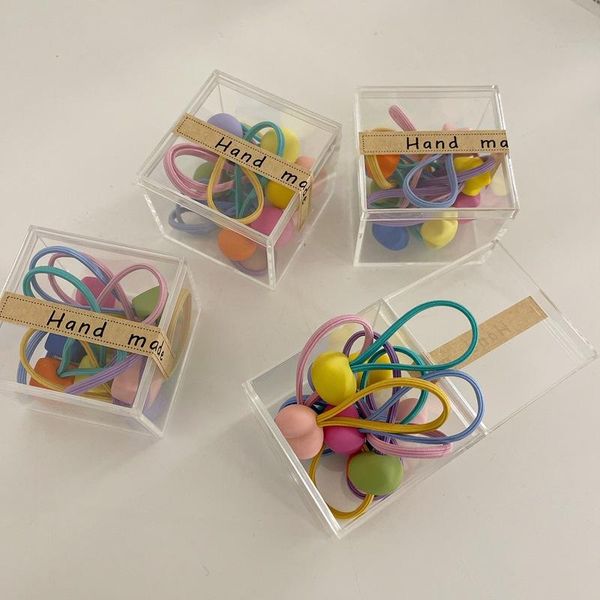 

hair accessories 10pcs candy color bands for girls sweet love star ties headdress ponytail elastic ropes fashion hiar, Slivery;white