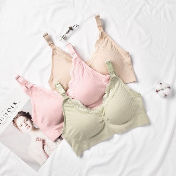 

maternity nursing bra pregnant women underwear breastfeeding bra, White