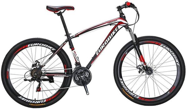 

eurobike bikes x1 27.5 inches muti spoke wheels 21 speed mountain bike dual disc brake bicycle blackred