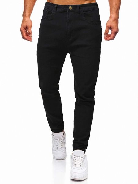 

men slant pocket skinny jeans a4g8#, Blue