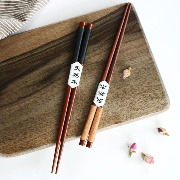 

1 pair of handmade chinese natural chestnut chopsticks set value gifts