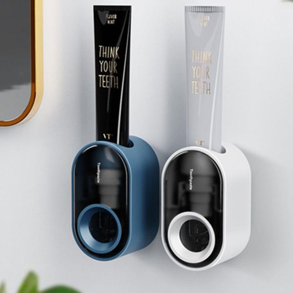 

toothbrush holders bathroom automatic toothpaste dispenser storage racks holder wall-mounted squeezer accessories