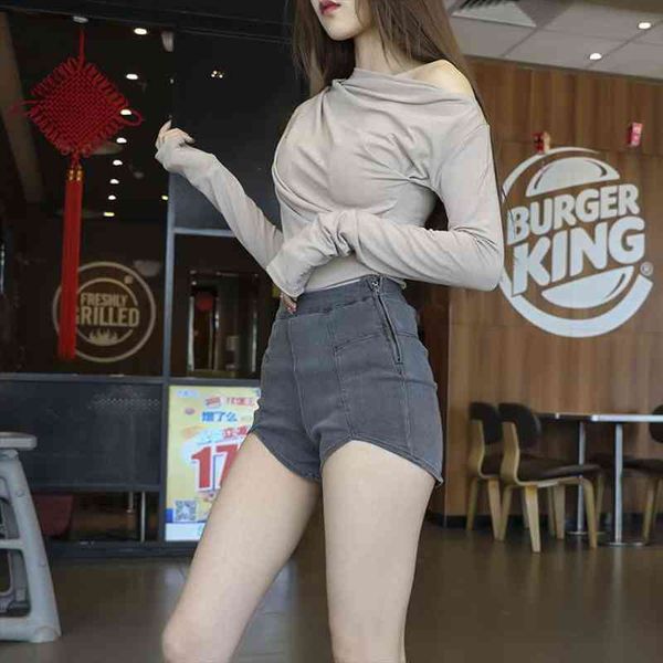 

vintage high waist korean jean denim shorts female clothing casual distressed wide leg short pants women summer fashion, White;black