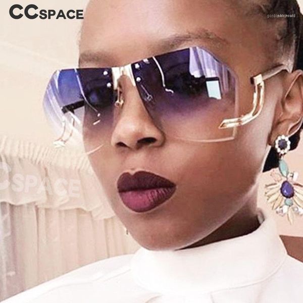 

women irregular frameless sunglasses gradient lenses uv400 fashion glasses1, White;black