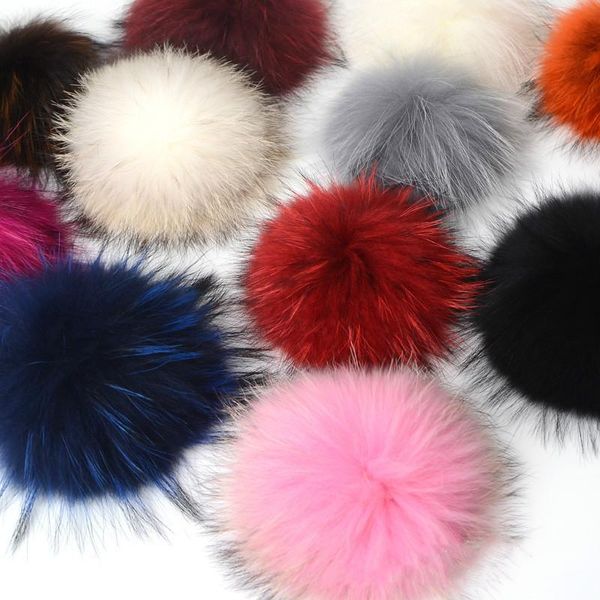 

caps & hats colorful natural raccoon pompons for hat, Yellow