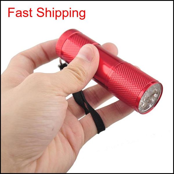 

aluminum alloy portable uv flashlight violet light 9 led 30lm torch light lamp mini flashlight 4 col qyllfk mj_fashion