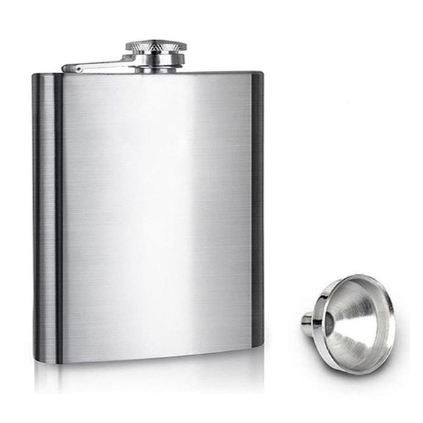 

hip flasks wine pot whisky durable stainless steel decanter cap funnel drinkware alcohol flask liquor portable bottle