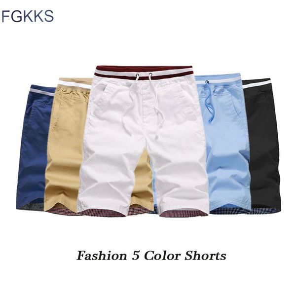 

fgkks fashion brand men shorts 2021 summer men's bermuda solid color shorts male drawstring pocket male short bottom, White;black