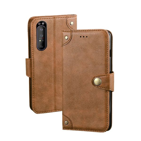 

ylyh tpu silicone protective business durable leather rubber gel cover phone case for sony xperia 1 10 ii l4 pouch shell wallet etui skin