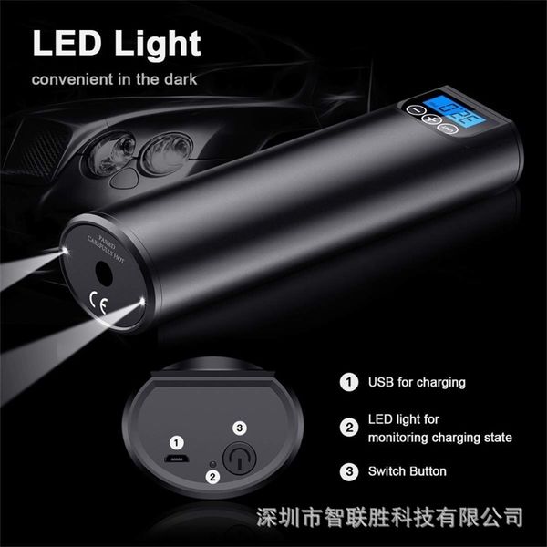 

12v150psi portable vehicle mounted pump wireless hand-held inflator for automobile and motorcycle tire inflation1