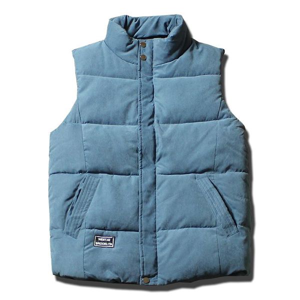 

men's vests colors autumn winter sleeveless jacket mandarin collar warm thick cotton vest casual outwear waistcoat plus size, Black;white