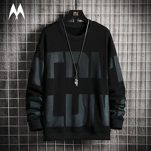 

men's hoodies & sweatshirts oversize crewneck print sweatshirt mens spring 2021 korean fashion hoodie streetwear hip hop pullover haraj, Black