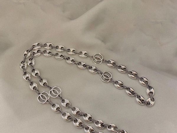 

luxury designer necklace retro silver women and mens lovers couple necklaces for wedding gift fashion classic jewelry
