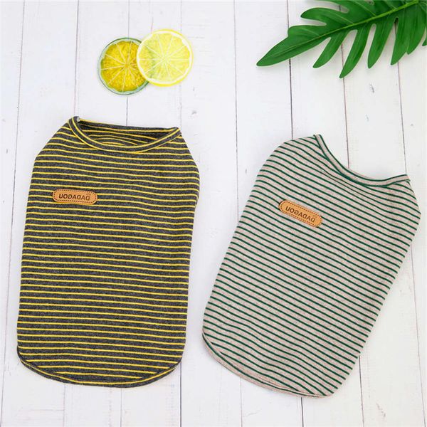

pet clothing in spring and summer dog teddy bear vip chihuahua trend striped vest