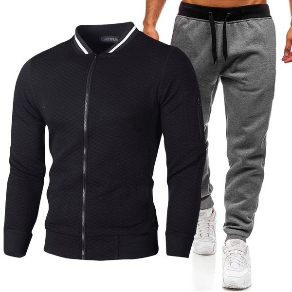 

men's tracksuits mens tracksuit zipped jacket set fashion casual men fitness sets letter hooded sweatshirt sweatpants sports suit stree, Gray