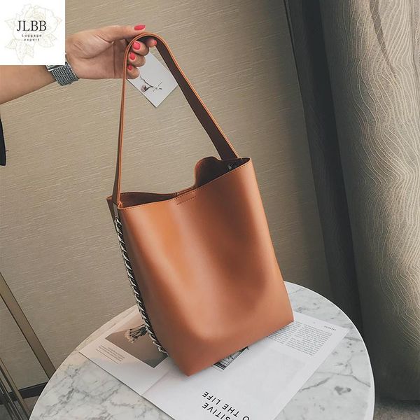 

women bag bag soild shoulder design chain capacity large bucket handbags quality color leather women's pu totes shopping gsvea, Red;black