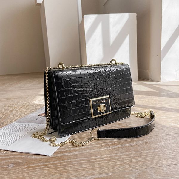 

handbag temperament bag women's 2021 fashion trend chain small square single shoulder slanting, Black;red