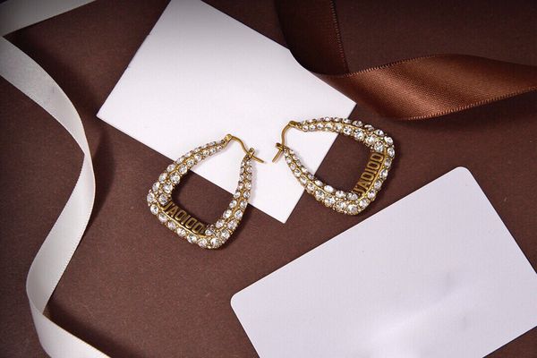 

70% off luxury jewelry full triangle earrings brass, Golden;silver