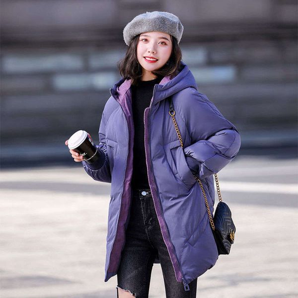 

light luxurydown 2020 coat new bread korean student version ins jacket women's short loose thickened cotton padded brand, Black