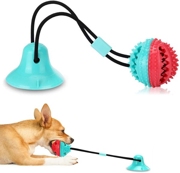 Jouets à mâcher pour chiens pour mâcheurs agressifs Friandises d'entraînement pour chiots Corde de dentition Jouet sur l'ennui Doggy Puzzle Treat Food Dispensing Ball Plaything to Small Large Dogs H01