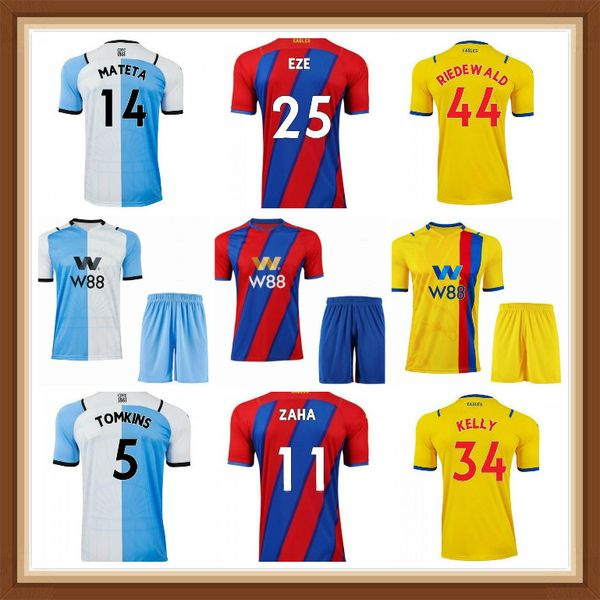 

21 22 soccer jerseys 2021 2022 home away zaha milivojevic j.ayew sakho townsend meyer schlupp men kids kit thailand quality football shirts, Black;yellow