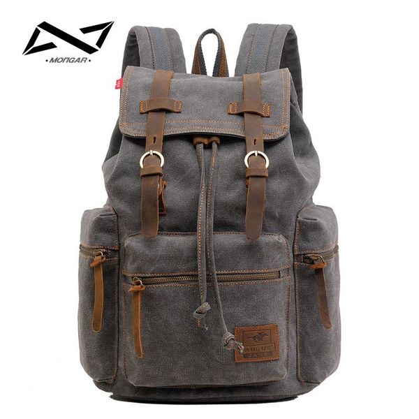 

backpack mongar fashion men vintage canvas school bag travel bags large capacity lap14inch