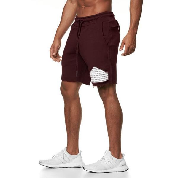 

men's shorts summer sports cotton bodybuilding fitness jogging brand, White;black