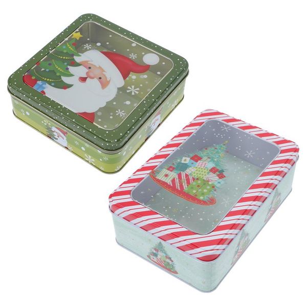 

gift wrap 2pcs transparent film christmas iron box festive decor