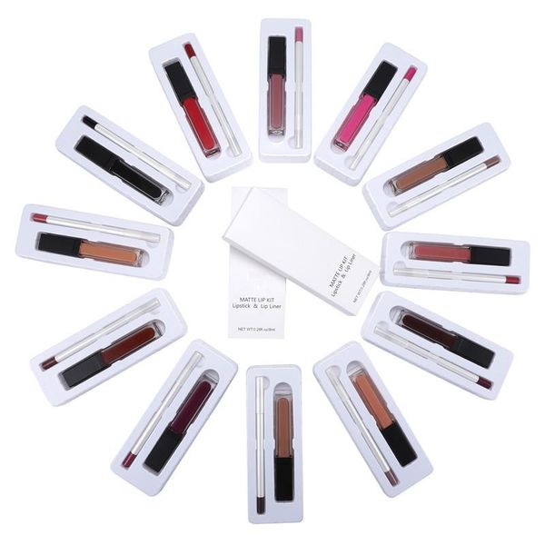 

lip gloss wholesale beauty cosmetic 2 in 1lip kit waterproof matte liner pencil custom private label pen