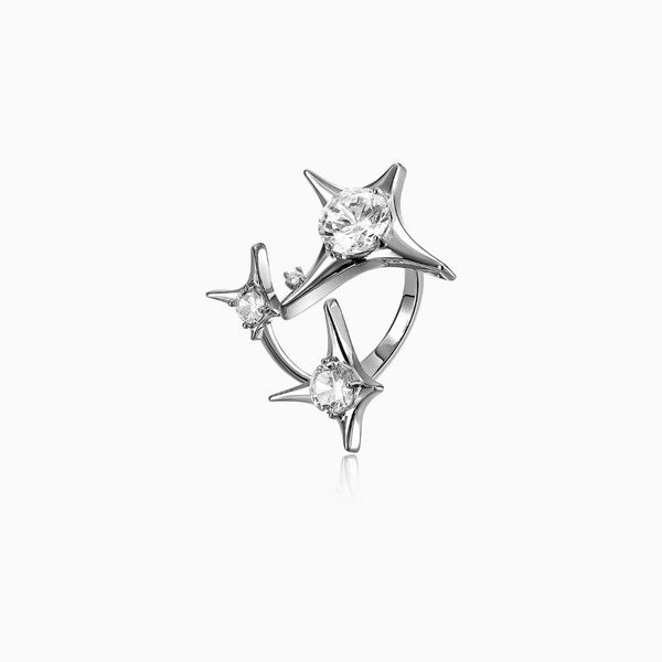 

cluster rings original design fashion personality irregular star open ring light luxury temperament index finger female, Golden;silver