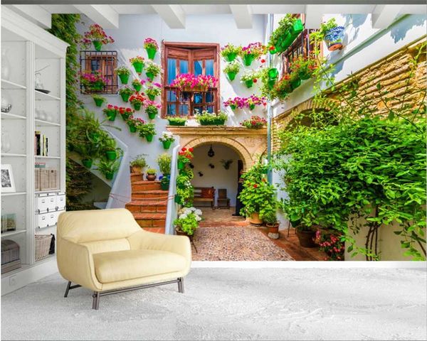 

wallpapers custom 3d po wallpaper mural spain architecture courtyard landscape background wall