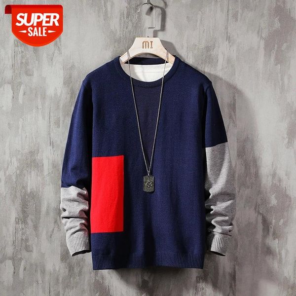 

men's sweaters spring autumn winter clothes 2021 pull oversize -4xl 5xl korea style casual standard pullovers #m70g, White;black