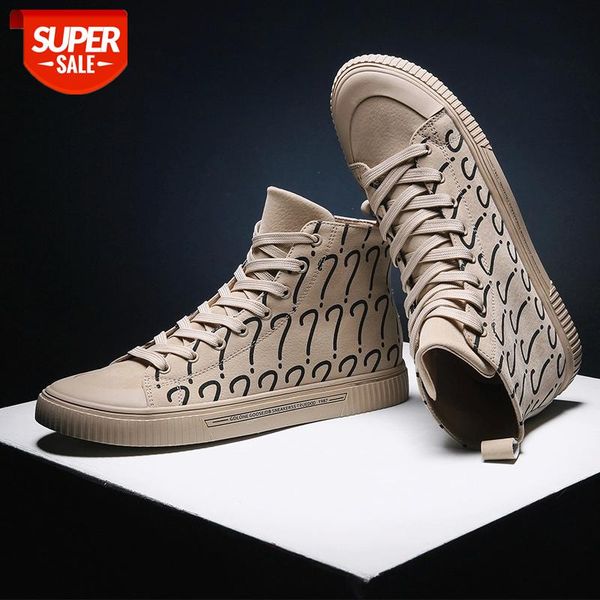 

brand new classic style men casual sneaker shoes fashion designer men leather high shoes light comfortable flats men's #yf3e