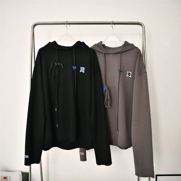 

2021 new adererror hoodie men women drawstring ader error pullover oversize alien invader series sweatshirts patch eyd1, Black