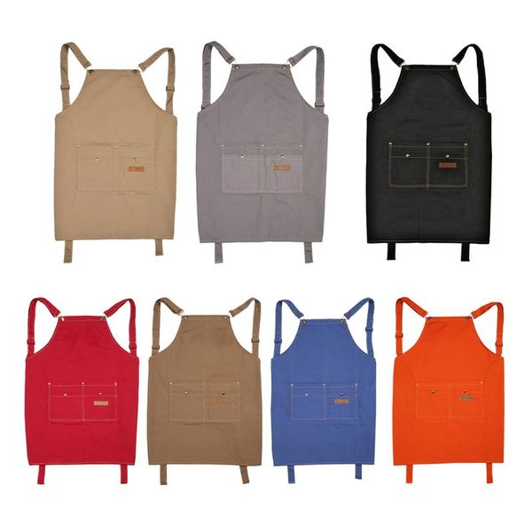 

apron beautiful practical multi-pocket adjustable work pinafore supermarket restaurant home kitchen accessories