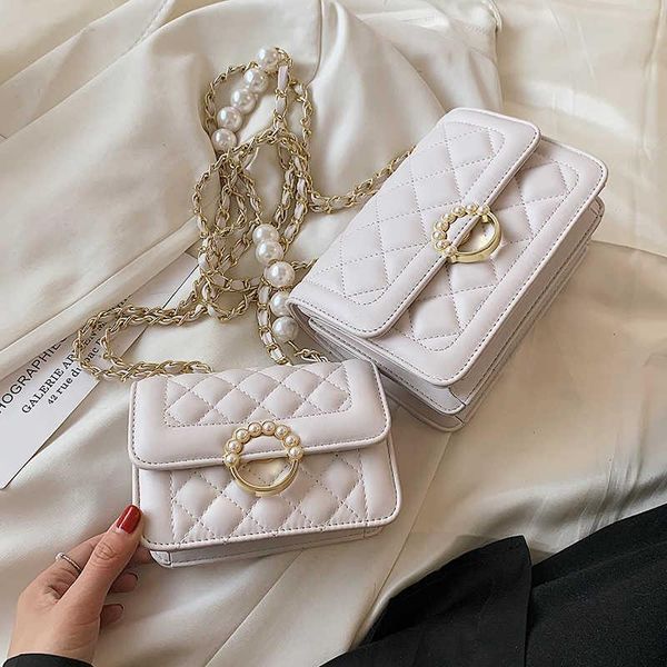 

evening bags small pu leather flap crossbody female 2021 summer simple casual trend luxury fashion chain shoulder handbag blue white