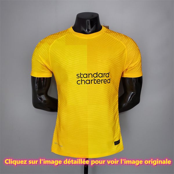 

2021-2022 player version the things pu yellow football clothes tracksuits, Gray