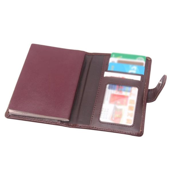 

storage bags portable passport holder universal soft bifold lightweight pu leather solid slim snap travel pocket protective card case