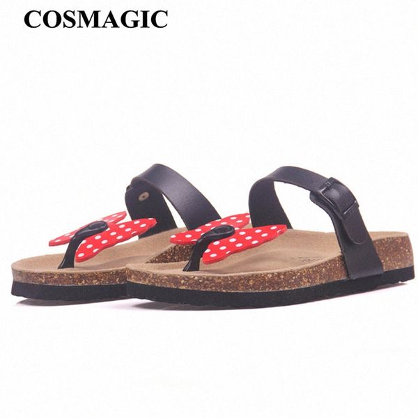 

cosmagic fashion cork slipper sandal 2017 new women summer beach sweet mixed color buerfly patchwork slides flip flops shoe comfortabl 91ow#, Black