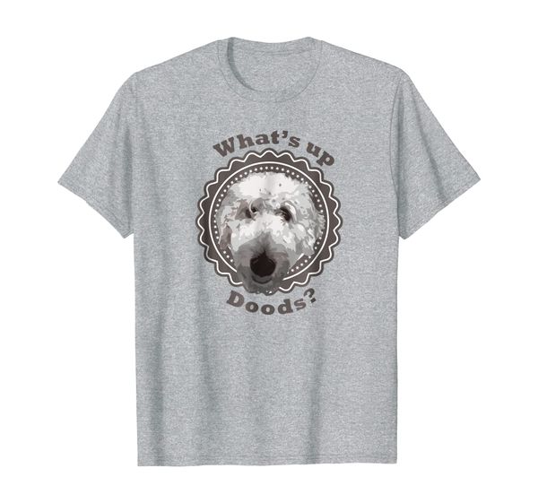 

goldendoodle dad mom t-shirt - what's up doods doodle gift, White;black