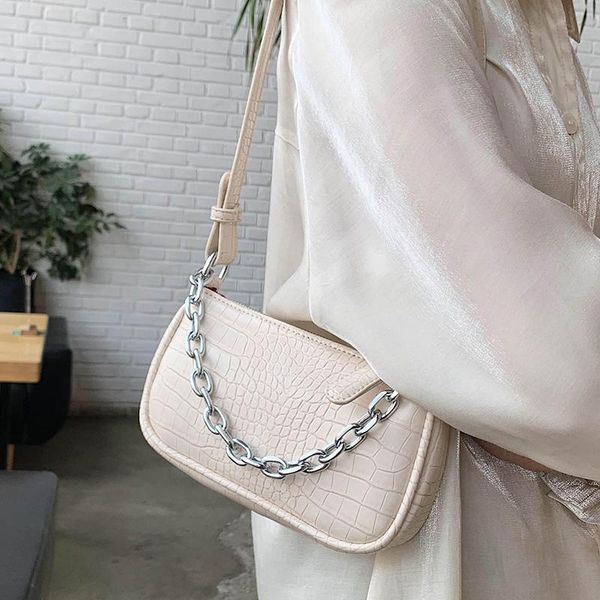 

evening bags stone pu leather shoulder for women 2021 chain design luxury mini hand bag female travel solid color simple clutch purse